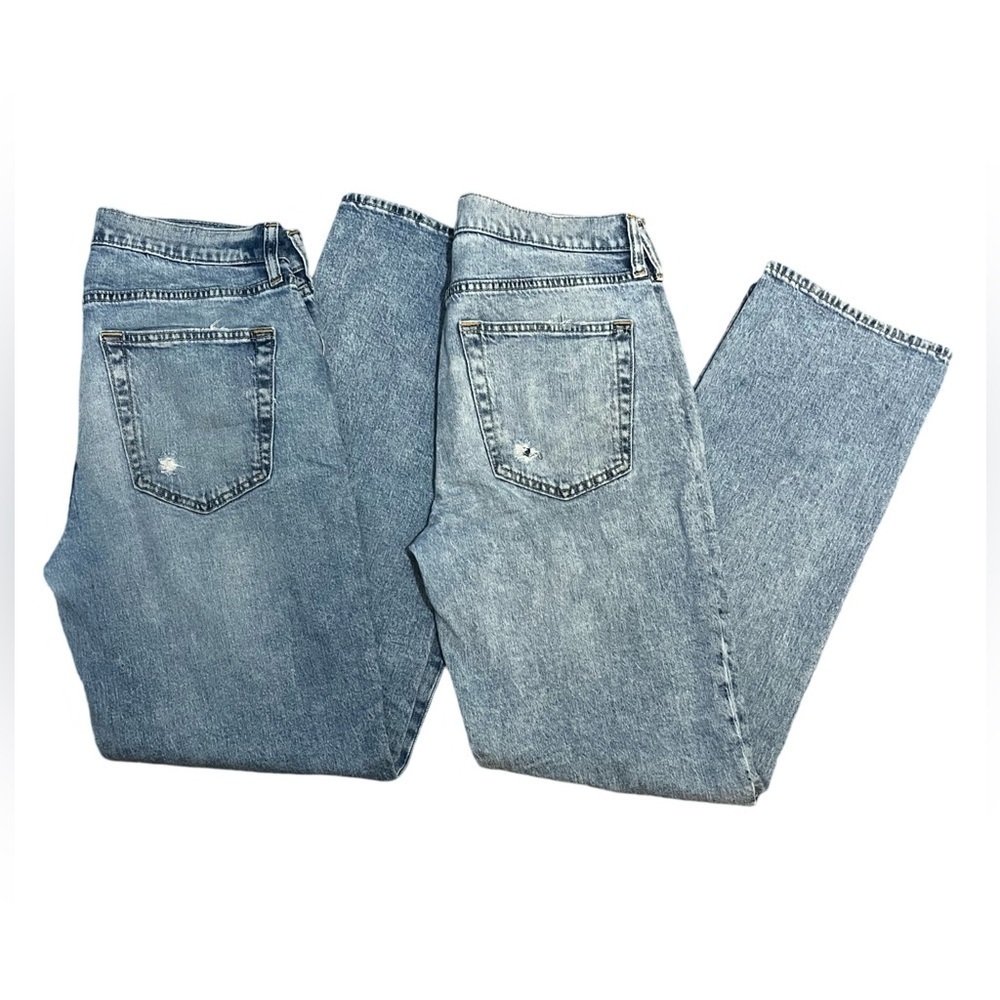 GAP 90s Loose Mid Rise Jeans 2-Pack Light Wash Distressed Size 26/2s